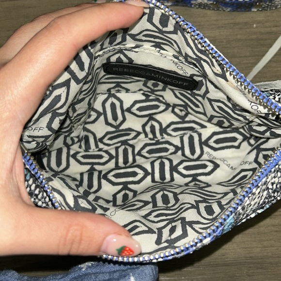 Rebecca Minkoff Blue and Black Crossbody Bag with Snakeskin Print - Picture 10 of 10